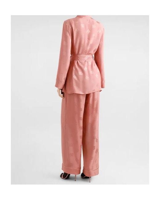 Dolce & Gabbana Red Logo-Print Trousers