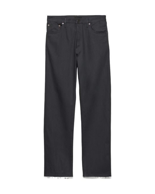 Prada Gray Regular Raw Denim Jeans for men