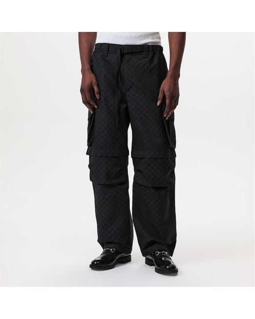 Gucci Black Logo Cargo Pants for men