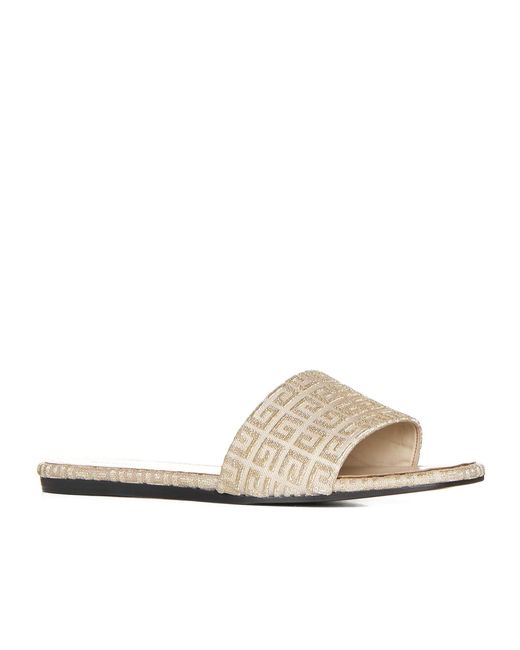 Givenchy White 4G Motif Open-Toe Sandals