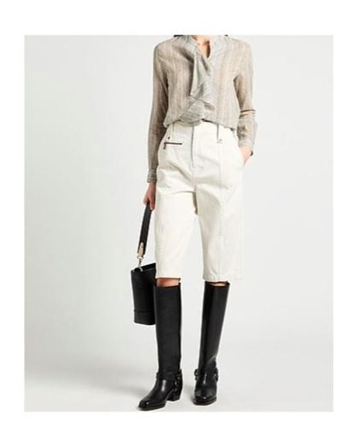Burberry White High Waist Shorts