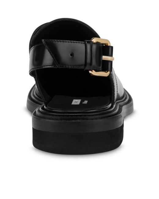 Moschino Black Buckle-Fastening Oxford Shoes for men