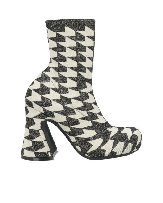Marni Black Color-Blocked Metallic Ankle Boots