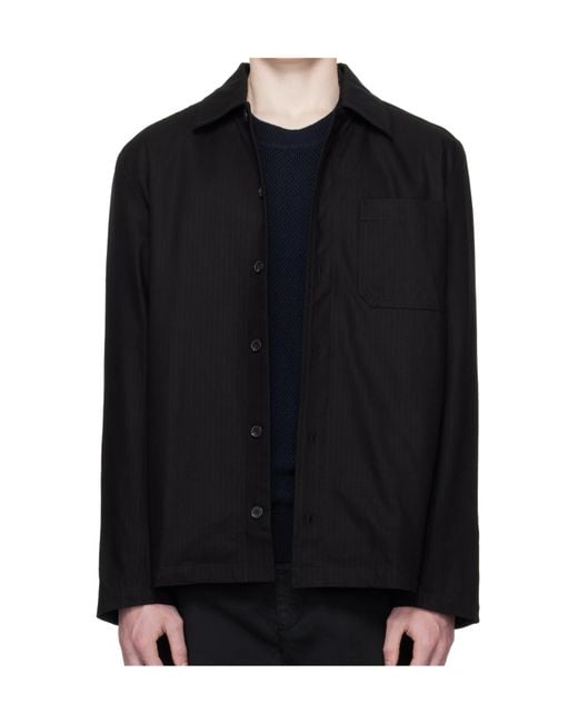 A.P.C. Black Lapel Long-Sleeved Casual Jacket for men