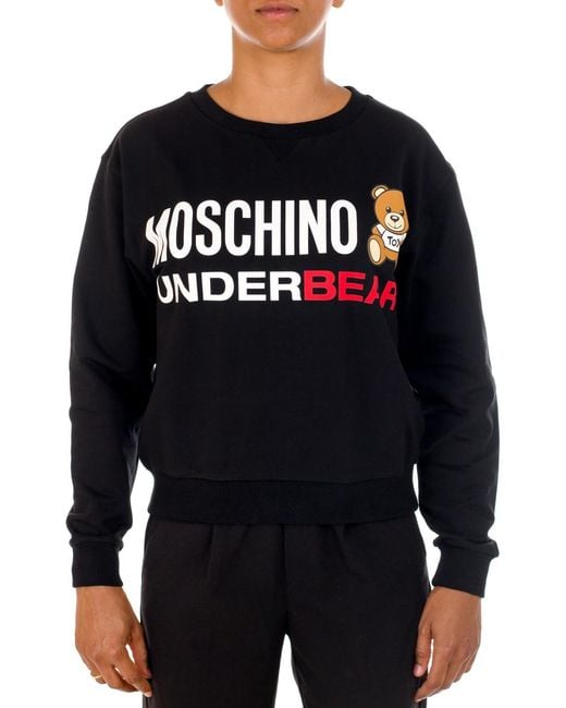 Moschino Black Teddy Printed Sweater