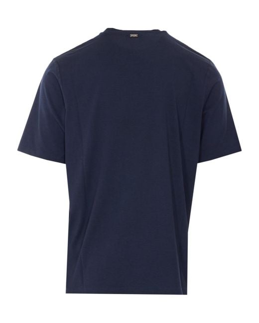 Herno Blue Logo Crewneck T-Shirt for men