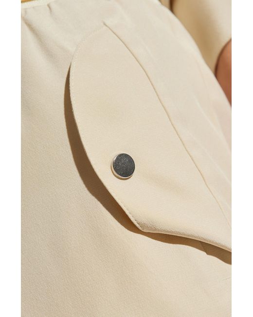 Helmut Lang Natural Button Detailed Bomber Shorts