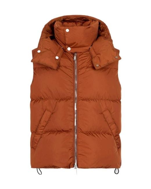 DSquared² Brown Hooded Down Vest for men