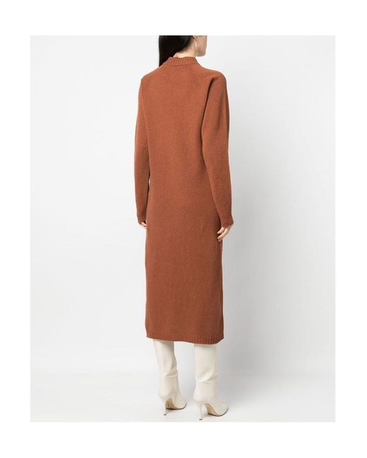 Alysi Brown Long Sleeved Knitted Dress