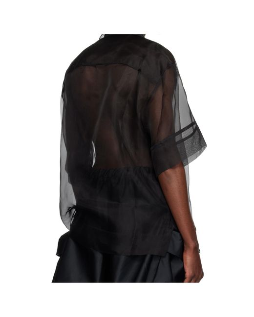 Simone Rocha Black Carnation Pocket Boxy Shirt for men