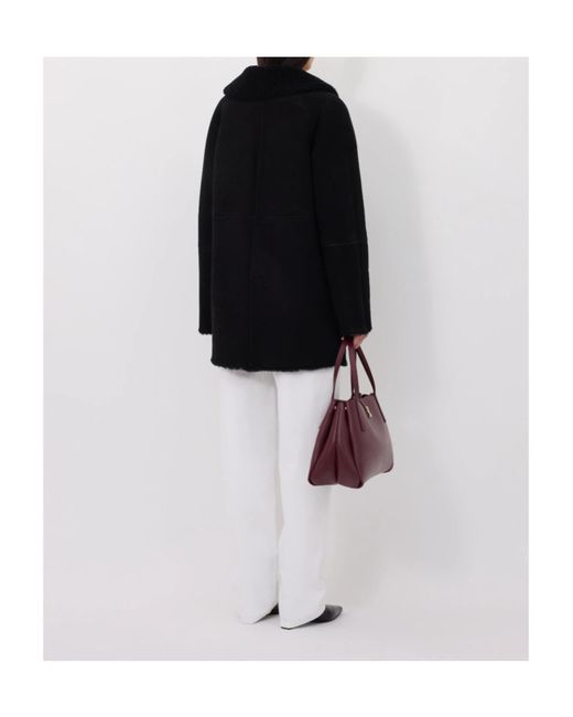 Loulou de Saison Black Isak Shearling Coat