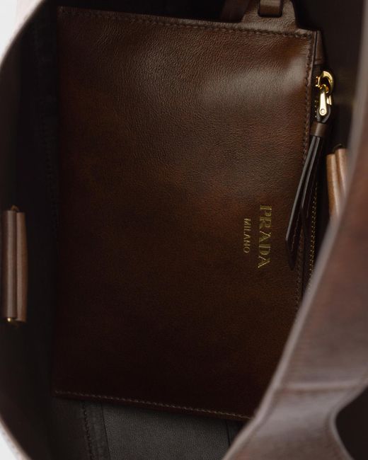 Prada Brown Curved Hobo Shoulder Bag