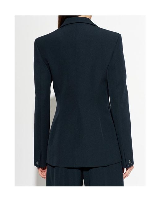 Alaïa Blue Alaïa Cinched Double Breasted Blazer