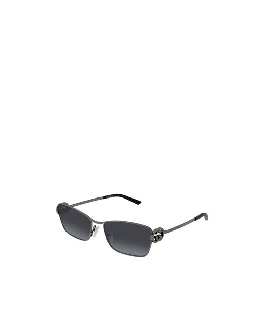 Gucci White Eyewear Rectangular Frame Sunglasses