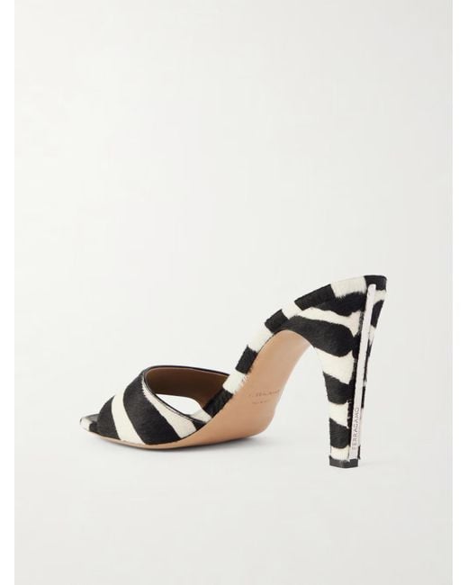 Ferragamo Multicolor Tatiana Zebra Print High-Heeled Sandals
