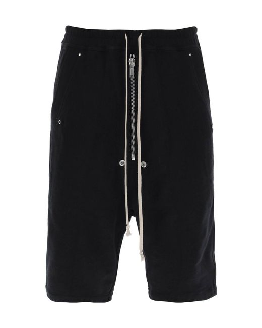 Rick Owens Black Drawstring Lacing Shorts for men