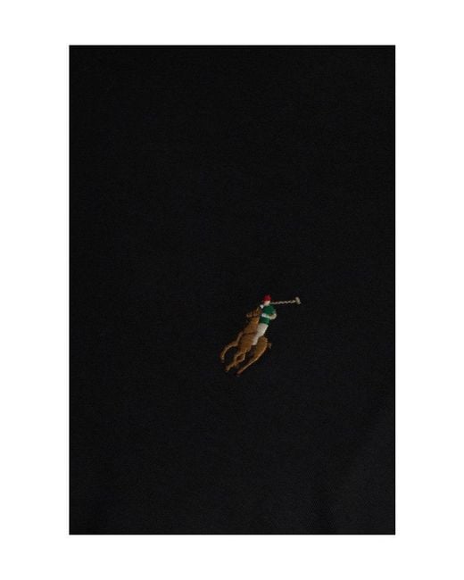 Polo Ralph Lauren Black Logo Embroidered Crewneck T-Shirt for men