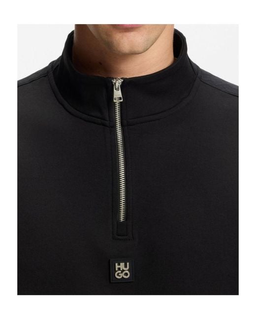 Boss Black Half-Zip Panelled Sweater for men