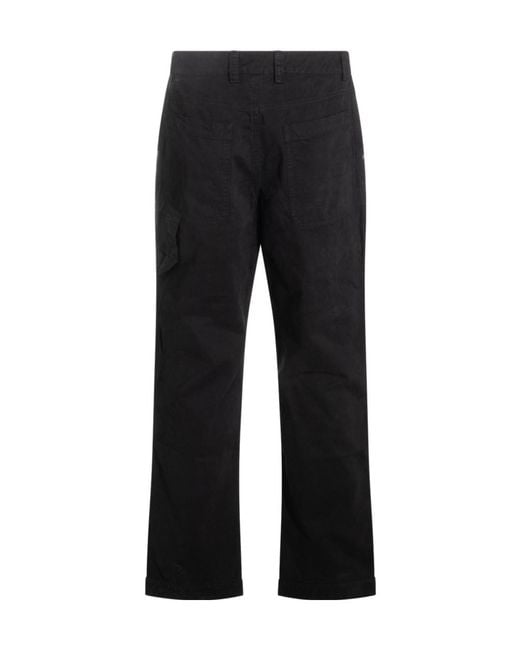 Off-White c/o Virgil Abloh Black Button Detailed Straight Leg Pants for men
