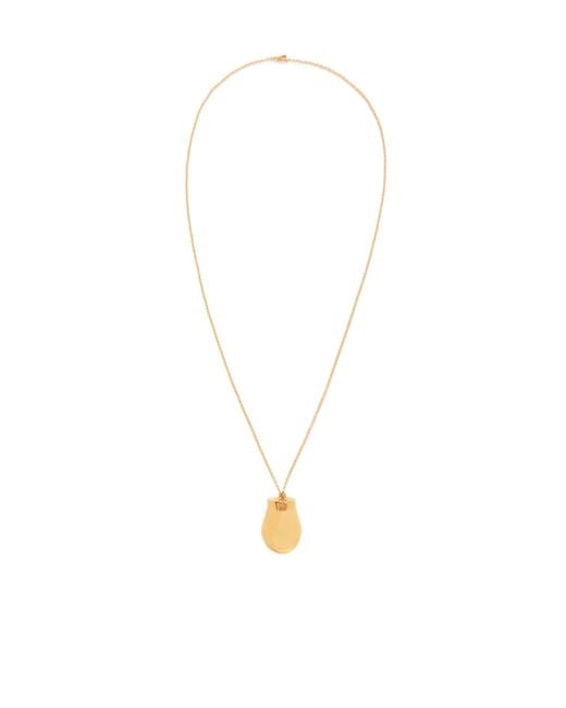 Khaite White Keefe-Plated Pendant Necklace