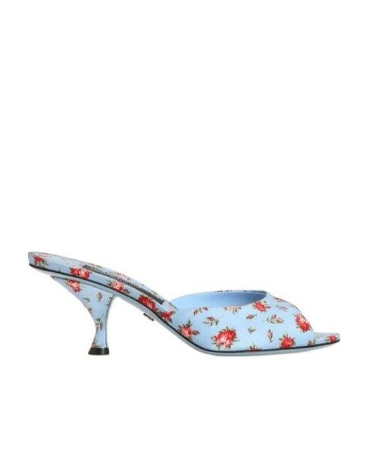 Dolce & Gabbana Blue Keira Floral Heeled Sandals
