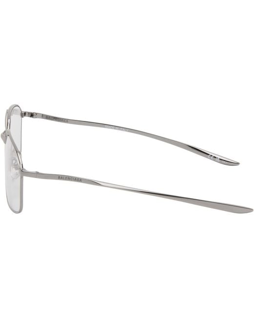 Balenciaga White Eyewear Aviator Frame Sunglasses for men
