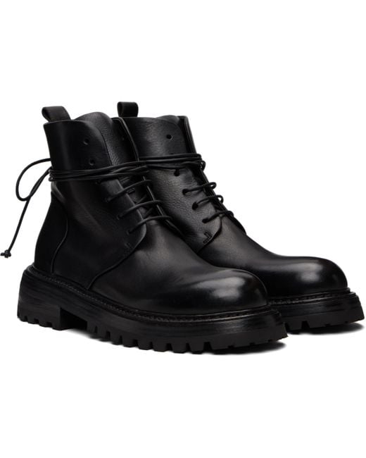 Marsèll Black Combat Ankle Boots for men