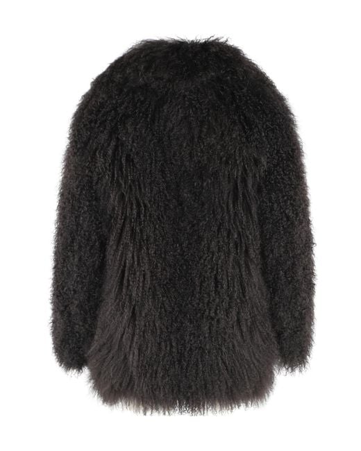 Blancha Black Long-Sleeve Plush Jacket
