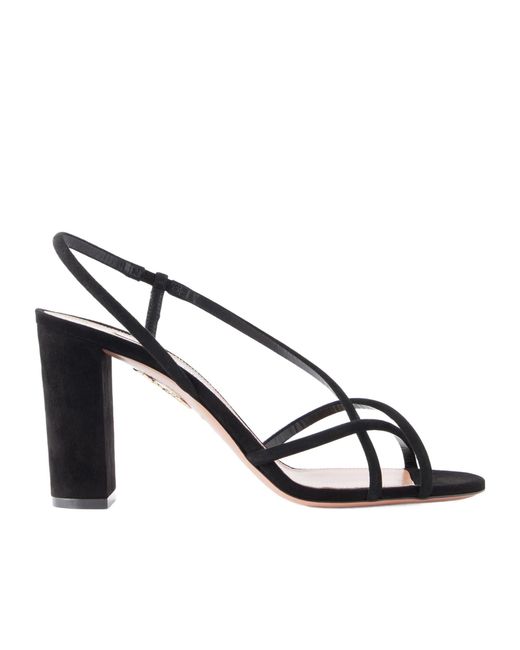 Aquazzura Metallic Strap Suede Leather Sandal
