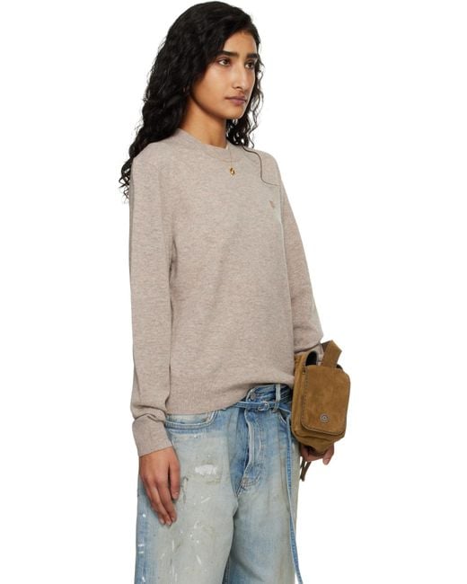 Acne Gray Crew Neck Long-Sleeved Sweater for men