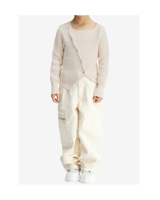 Jacquemus White Button Pullover Sweater for men
