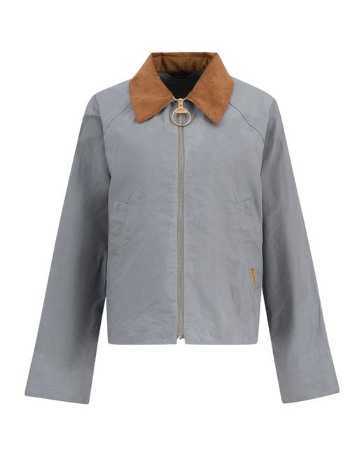 Barbour Gray Catlin Corduroy-Collar Jacket