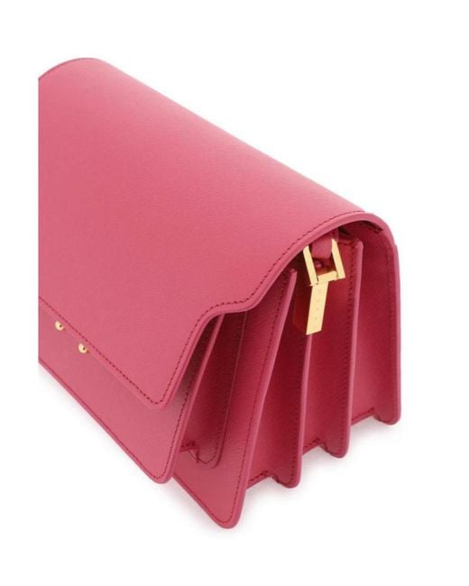 Marni Pink Trunk Foldover Top Medium Shoulder Bag
