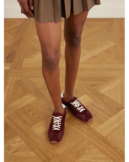 Neous Red Burgundy Mixedmaterial Casual Shoes