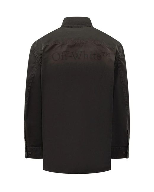 Off-White c/o Virgil Abloh Black Button-Up Long-Sleeved Jacket for men