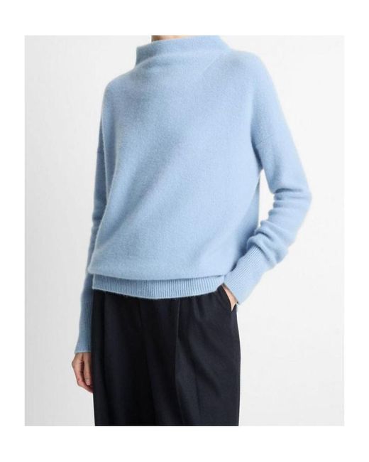 Vince Blue Funnel-Neck Sweater