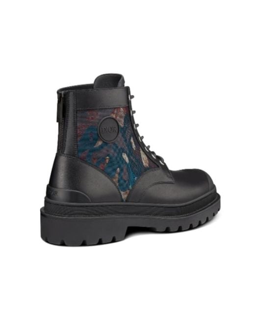 Dior Black Homme X Peter Doig Explorer Boots for men