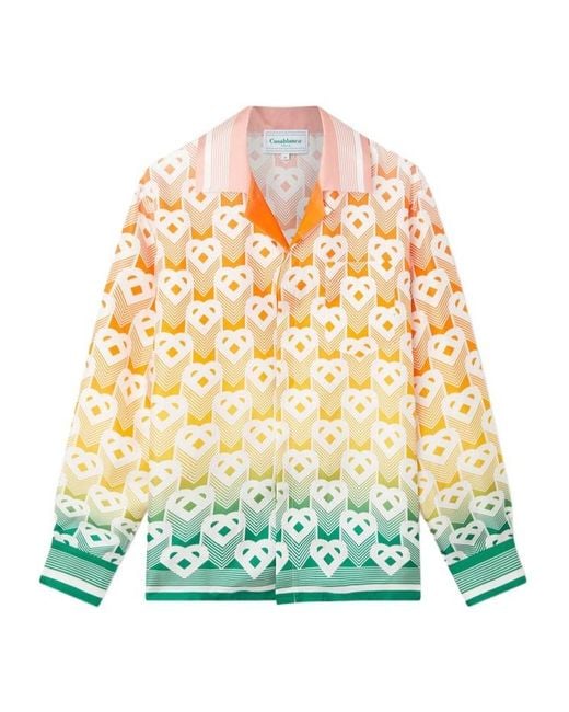 Casablanca Yellow Gradient Heart Monogram Shirt for men