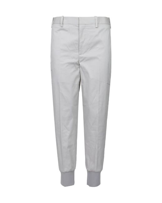 Neil Barrett Gray Rib Mouth Slim Casual Pants for men