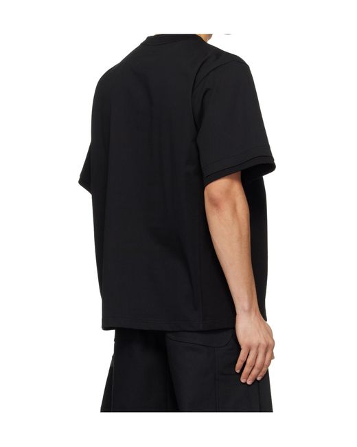 Sacai Black Short Sleeved Crewneck T-Shirt for men