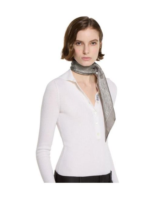Gucci Gray Gg Carré Scarf