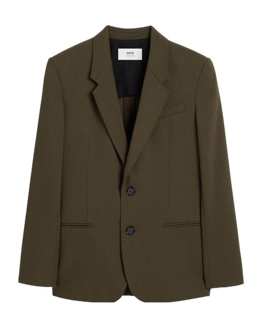 AMI Green Ami Single-Breasted Tailored Blazer for men