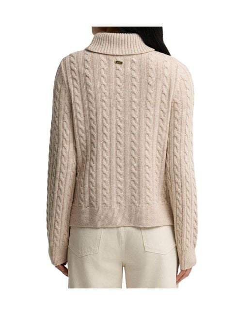Barbour Natural Cableknit Turtleneck Sweater