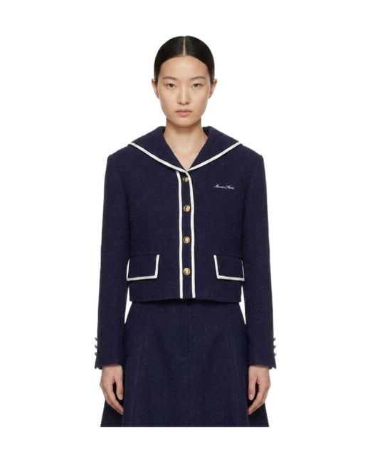 Marissa Chiara Blue Woolen Coat