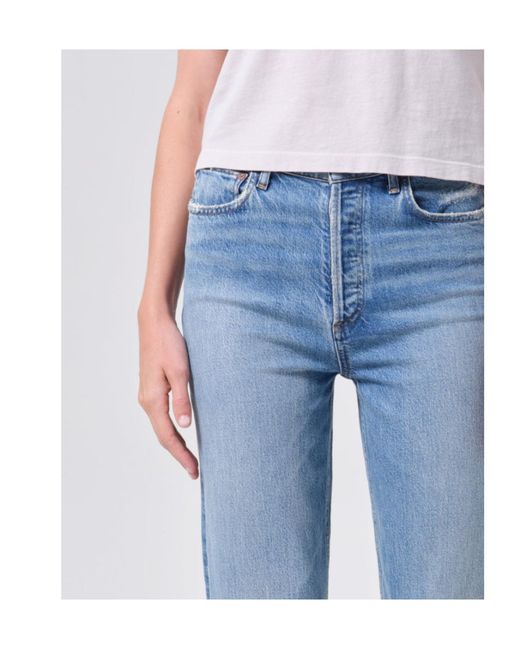 Agolde Blue 90's Pinch Waist Crop (Weightless Stretch)