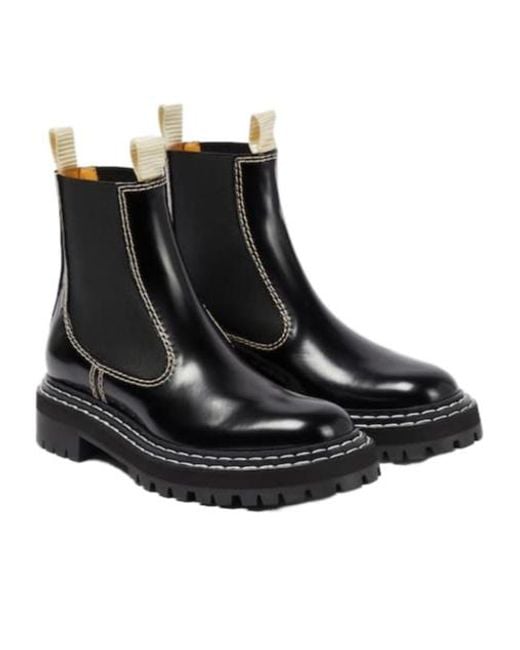 Proenza Schouler Black Leather Ankle Boots