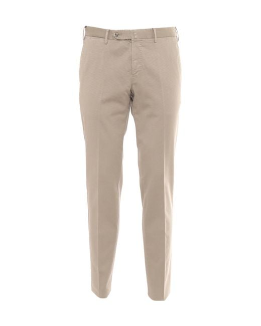 PT01 Natural Pt Torino Pleat Detailed Tailored Trousers for men
