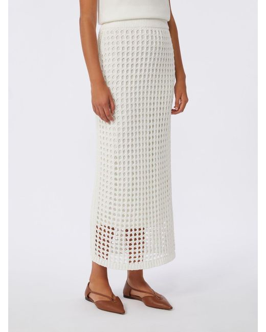 Max Mara White Cotton Skirt