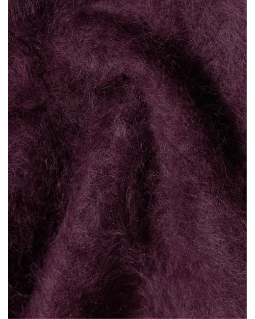 Lisa Yang Purple Brushed-Cashmere Bandana