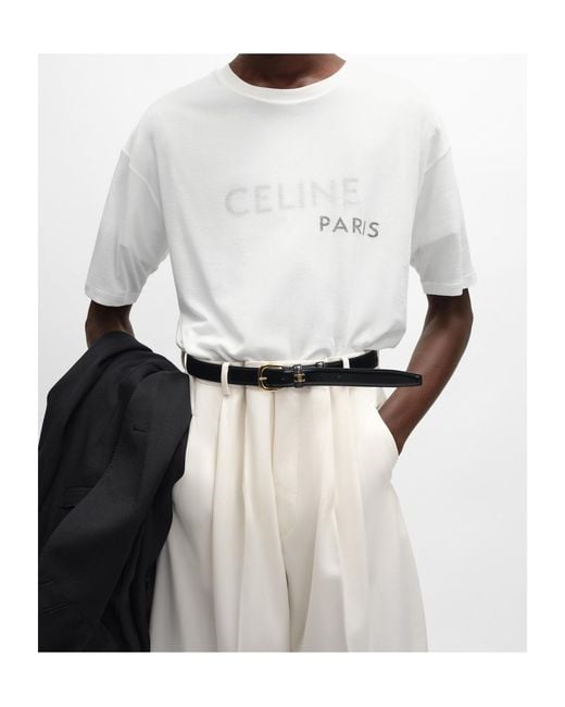 Céline White Double Layered T-Shirt for men